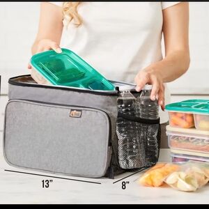 Premium Gray Lunch Bag with Containers